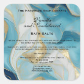Étiquette de pochette de sels de bain en marbre bl (Devant)