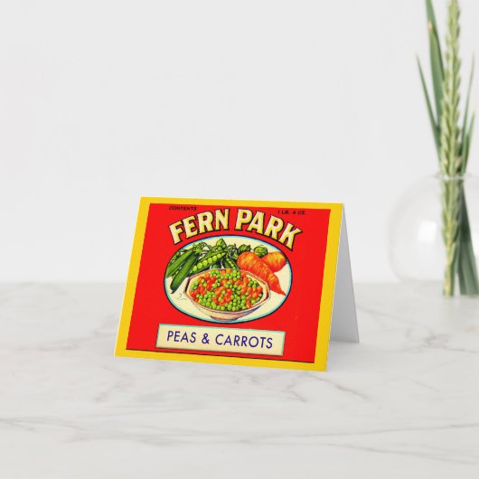 étiquette de pois et de carottes de Fern Park dans (Devant)