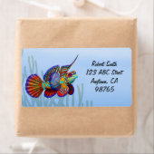 Étiquette de poissons Mandarin Dragonet (En situation)