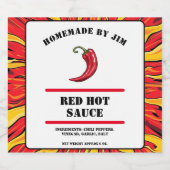 Étiquette de poivre de sauce chaud rouge moderne (Étiquettes simples)