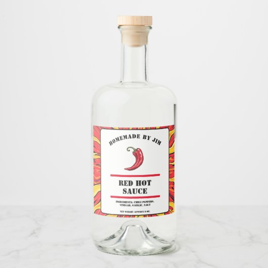 Étiquette de poivre de sauce chaud rouge moderne (Devant)