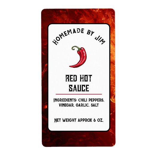 Étiquette de poivre de sauce chaud rouge moderne