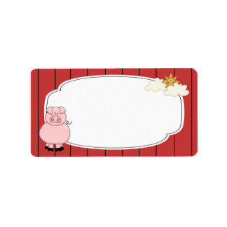 Étiquette de porc rose
