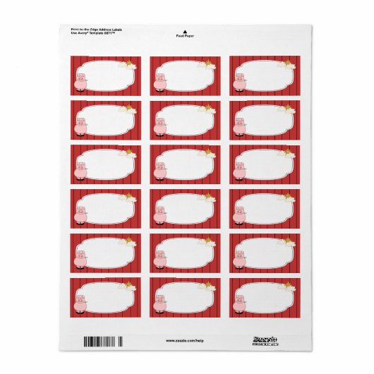 Étiquette de porc rose (Feuille entière)