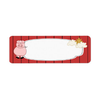 Étiquette de porc rose
