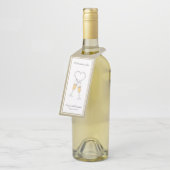 Étiquette de porte-bouteille en or en forme de cœu (Incliné)