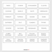 Étiquette de pot à épices de cuisine étanche simpl (Feuille)