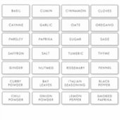 Étiquette de pot à épices de cuisine étanche simpl (Devant)