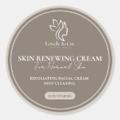 Étiquette de pot cosmétique de salon de beauté bei (Devant)
