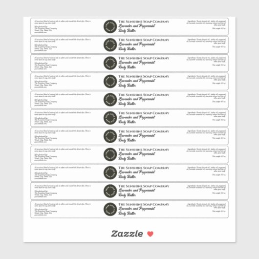 Étiquette de pot cosmétique imperméable blanc 0,75 (Feuille)