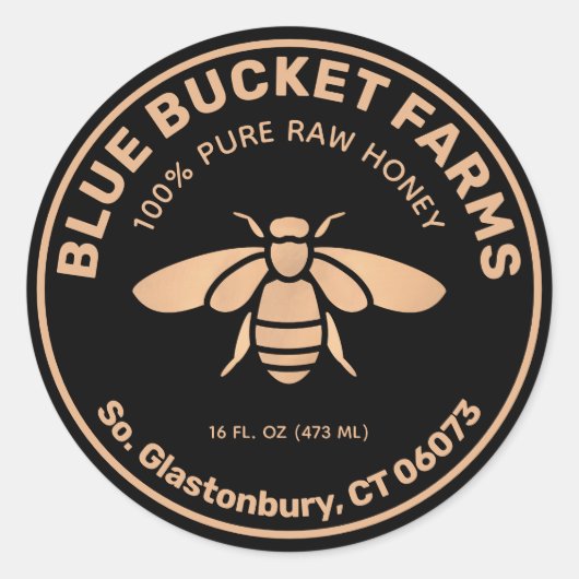 Étiquette de pot d'abeilles de miel fait maison (Devant)