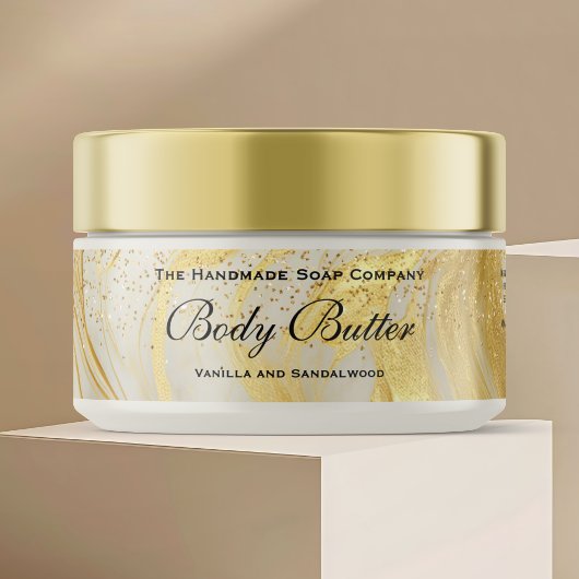 Étiquette de pot de beurre corporel cosmétique Ivo