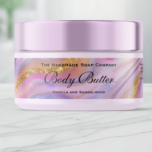Étiquette de pot de beurre corporel en cosmétiques
