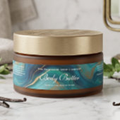 Étiquette de pot de beurre corporel - Marbre bleu