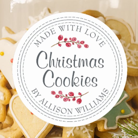 Étiquette de pot de biscuits faits maison pour Noë