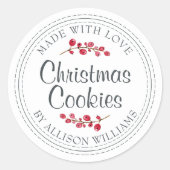 Étiquette de pot de biscuits faits maison pour Noë (Devant)