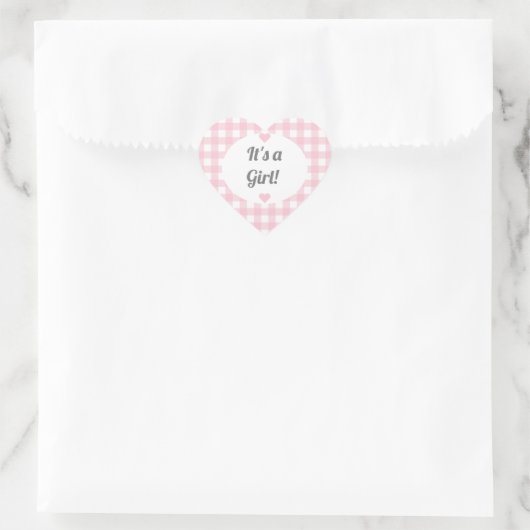 Étiquette de pot de cadeau pour Baby Shower "Pink (Sac)