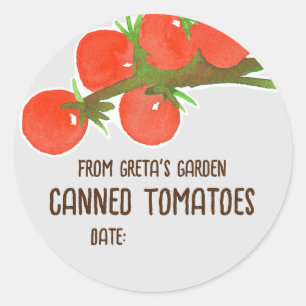 Étiquette de pot de canne à tomates rouges fait ma