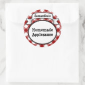 Étiquette de pot de canne personnalisé rouge Apple (Sac)