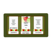 Étiquette de pot de confiture d'Apple (Devant)