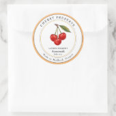 Étiquette de pot de confiture de cerise vintage (Sac)
