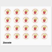 Étiquette de pot de confiture de fraise illustrée (Feuille)