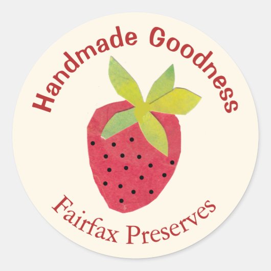 Étiquette de pot de confiture de fraise illustrée (Devant)