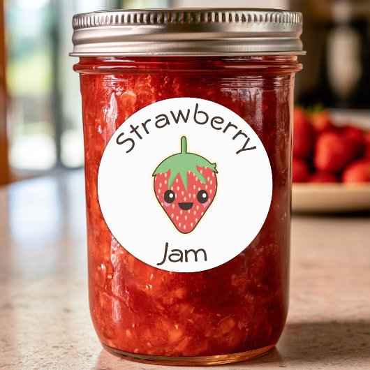 Étiquette de pot de confiture de fraise Kawaii mig