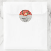 Étiquette de pot de confiture de fraises rustique (Sac)