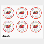 Étiquette de pot de confiture de fruits rouges mél (Feuille)