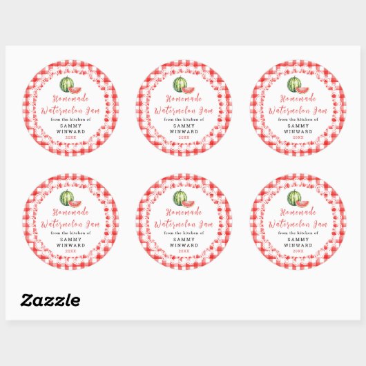 Étiquette de pot de confiture de pastèque maison (Feuille)