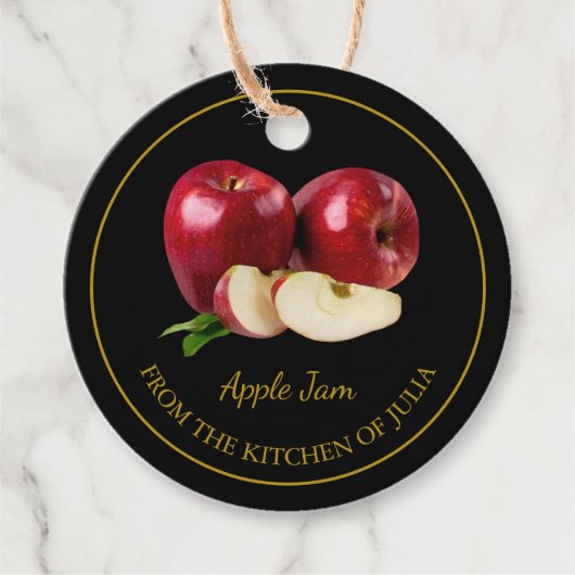 Étiquette de pot de confiture de pomme maison simp (Devant)
