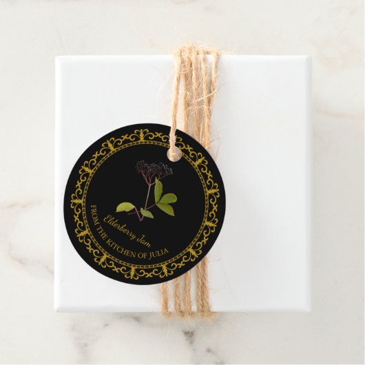 Étiquette de pot de confiture de sureau fait maiso (En situation)