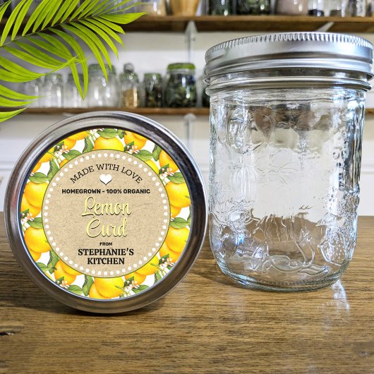 Étiquette de pot de conservation de citrons