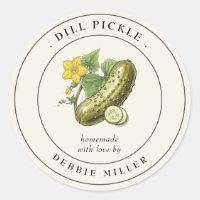 Étiquette de pot de conservation de cornichons à l