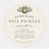Étiquette de pot de conservation de pickles au fen (Devant)