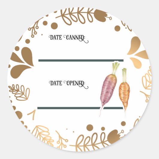 Étiquette de pot de conserve de carotte fait maiso (Devant)