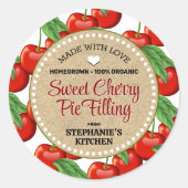 Étiquette de pot de conserve de cerises (Devant)