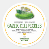 Étiquette de pot de conserve de cornichons (Devant)