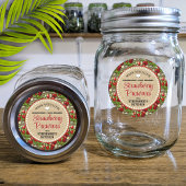 Étiquette de pot de conserve de fraises