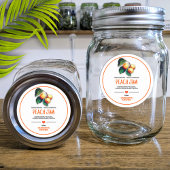 Étiquette de pot de conserve de pêches