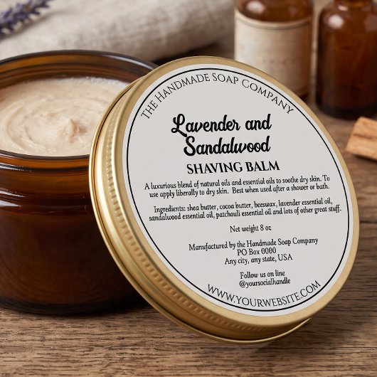 Étiquette de pot de cosmétiques blanc avec ingrédi