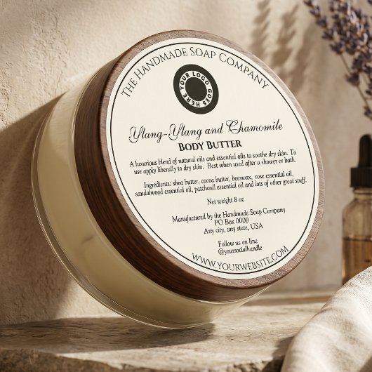 Étiquette de pot de cosmétiques blanc de style vin