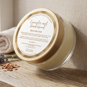 Étiquette de pot de cosmétiques blanc et or avec i