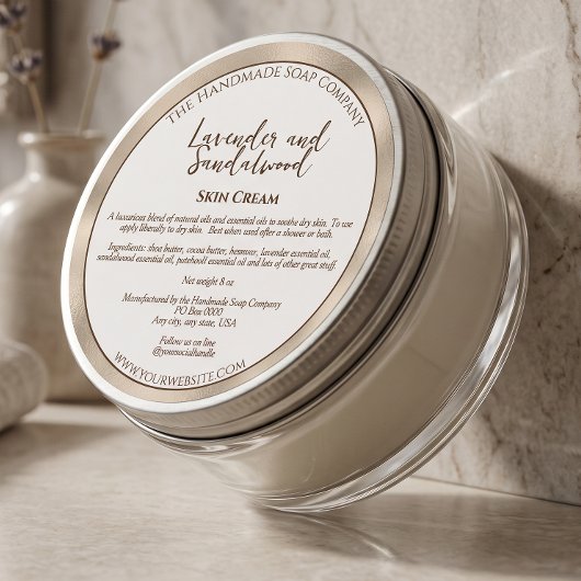 Étiquette de pot de cosmétiques en blanc et papier
