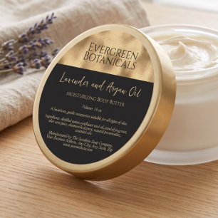 Étiquette de pot de cosmétiques en feuille d'or no
