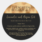 Étiquette de pot de cosmétiques en feuille d'or no (Devant)