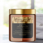Étiquette de pot de cosmétiques en feuille noire e