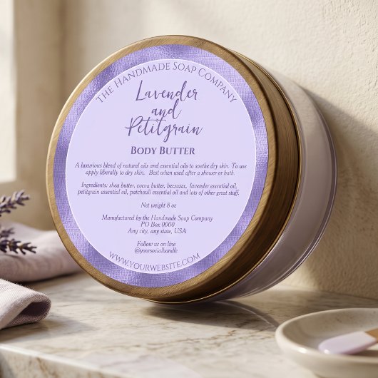 Étiquette de pot de cosmétiques en Purple et Purpl