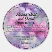 Étiquette de pot de cosmétiques Fleurs roses et vi (Devant)